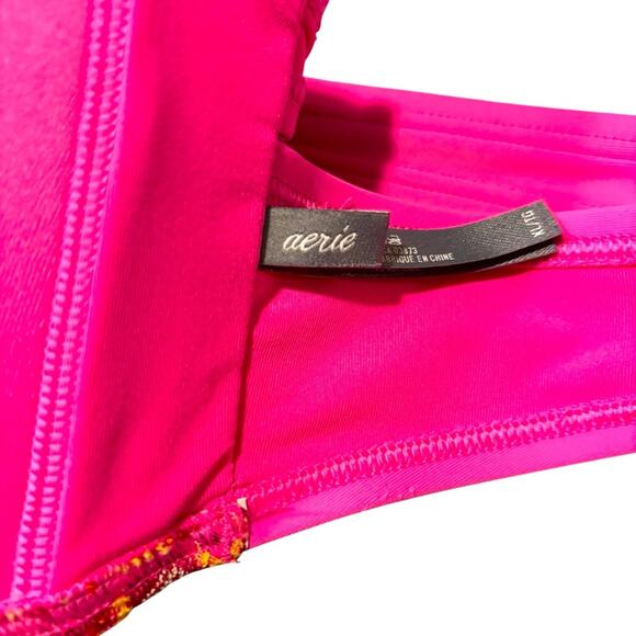 AERIE Bandeau Pink Multi-color Chevron Bikini Top, Size XL - Picture 4 of 6